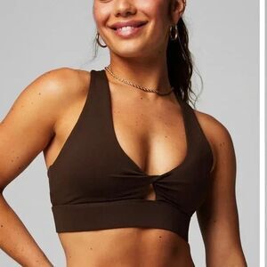 Fabletics Oasis Twist Sports Bra Medium Impact Brown Size XXL